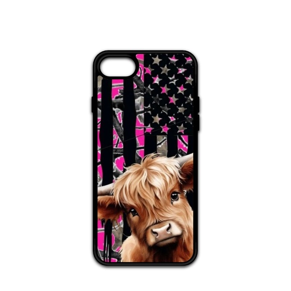 Highland Cow Pink Camo Phone Case - Picture 9 of 9